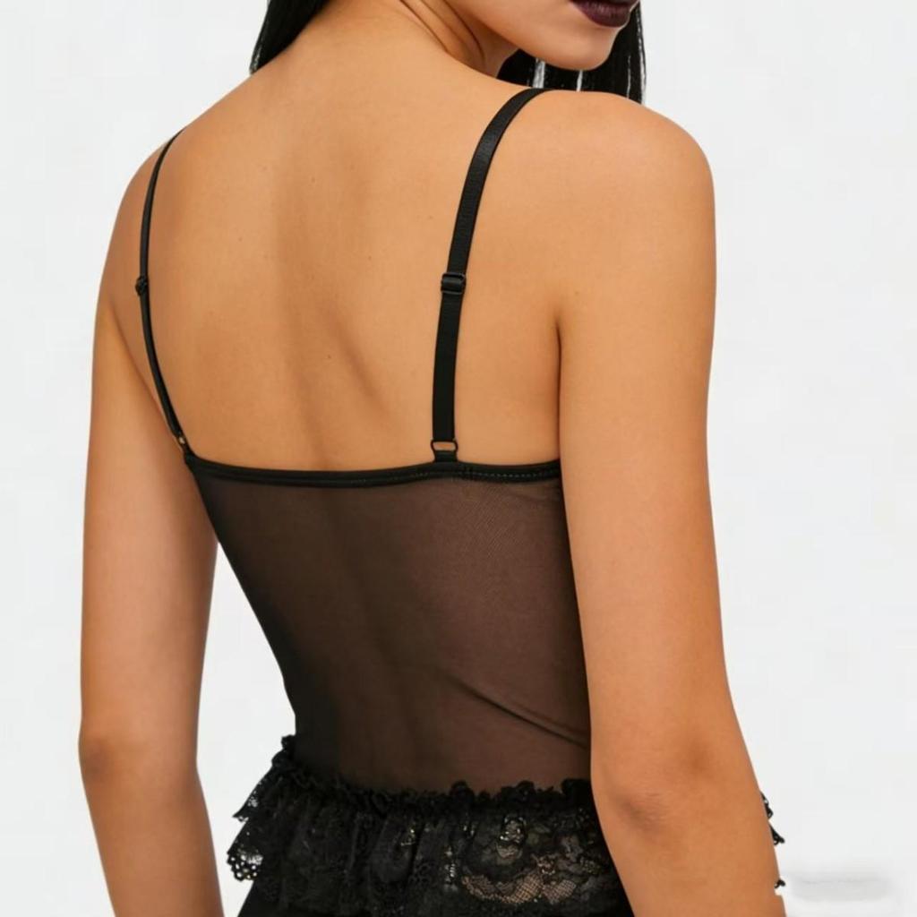 Gothic Satin Lace Bustier Camisole Top