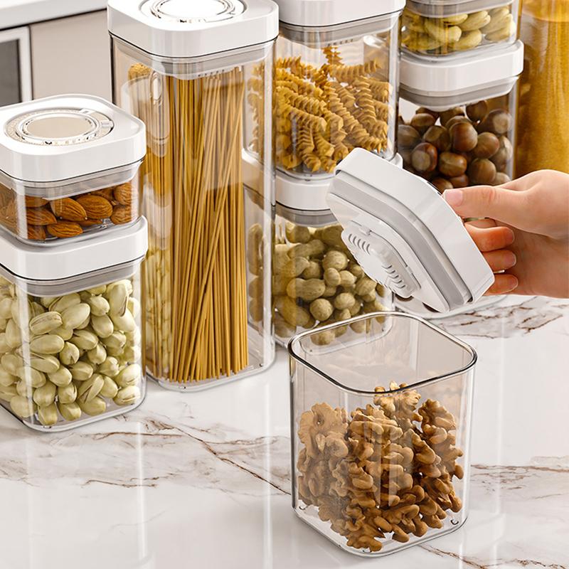 Food Storage Box Plastic Sealed Fresh-Keeping Box Grains Coffee Beans Transparent Storage Container Kitchen Storage Jars