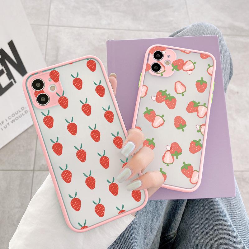 Sommer-Frucht-Handyhülle für iPhone X XR XS MAX 13 12 11 14 15 Pro Max Erdbeere für iPhone 7 8 Plus SE2020 Stoßfeste Hüllen
