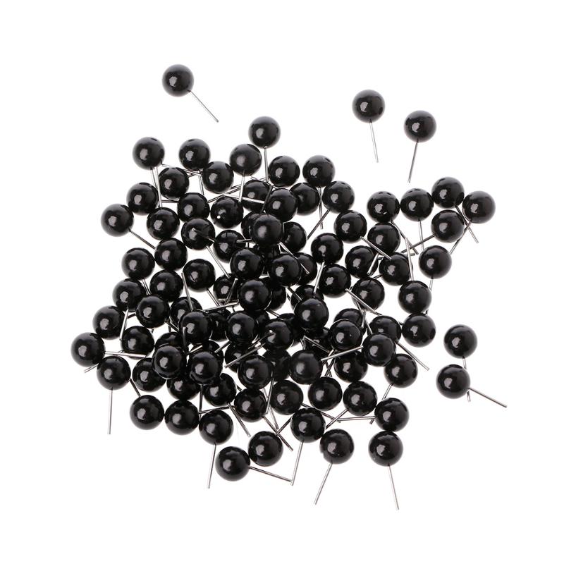 100 Stück Glasaugen 4 bis 14 mm Nadelfilz-Set, schwarze Bohnen, Puppen, Puppen, Basteln