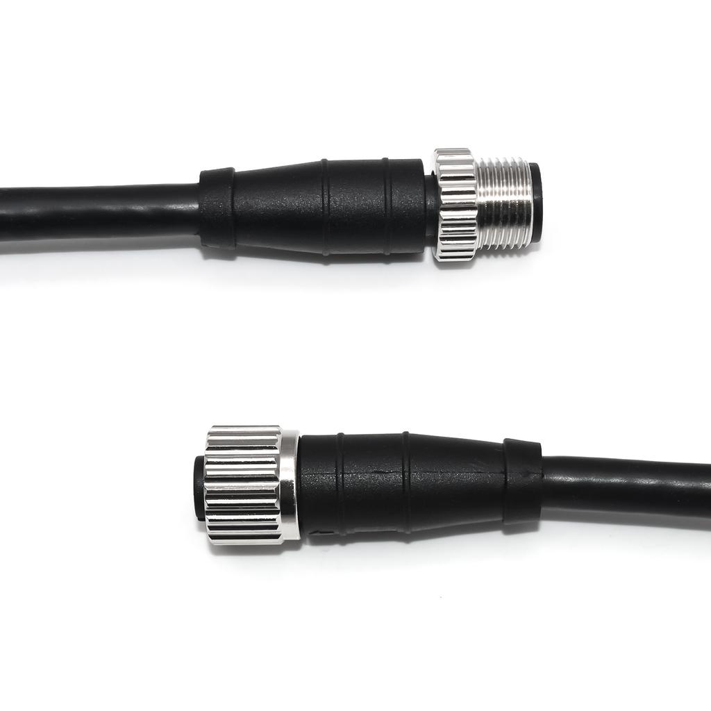 M12-5 Core Female Straight Head To Male Straight Head Wire with A Metal Casing of 0.5~4 Metres Long Double Ended Wire NMEA2000