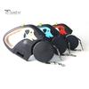 Retractable Dog Leash for 2 Dogs Nylon Traction Rope with LED Lights Ergonomic Handle Poop Bag Holder for Small Dogs