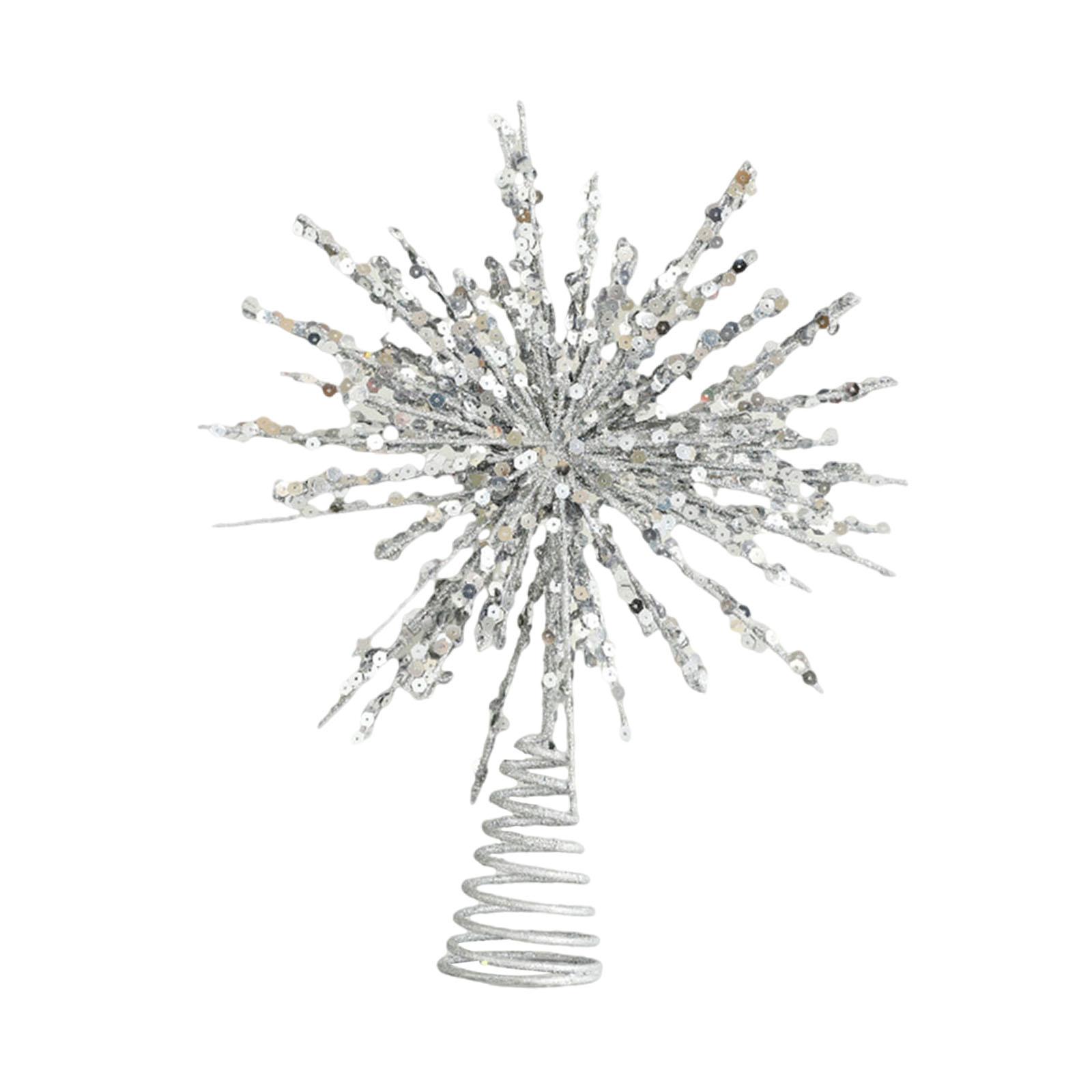 

Christmas Tree Topper Xmas Decoration Creative Versatile Festival Layout Glitter серебряный