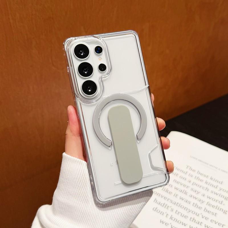 Phone Case With Stand S26 Ultra S25 Magnetic Clear PC Protective Cover Anti-drop Heat Dissipation Anti-scratch