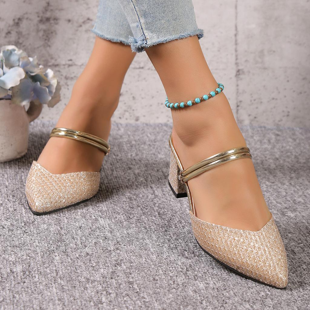 Fashion Low Heels Sandals Woman Summer Fashion High Heels Shallow Women Designer Sandals Luxury Shoes for Women Wedding Party Shoes