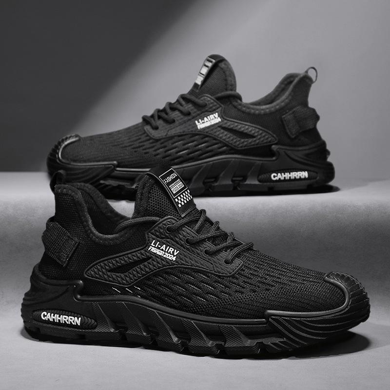 Putian versatile flying woven sports shoes deodorant casual men's running shoes trendy shoes summer breathable mesh