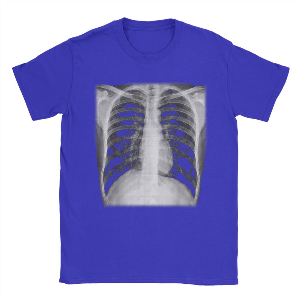 Skelett Brustkorb Röntgen Herren T-Shirts Lässige T-Shirts Kurzarm O-Ausschnitt T-Shirt Baumwolle Große Größen Oberteile