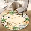 1PC Jungle Animals Non-Slip Floor Round Carpet, Office, Family, Bedroom, Large Area Rug Indoor Rugs,  Durable PolyesterH0406