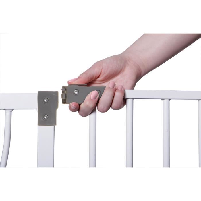 Barrière de sécurité - DREAMBABY - LIBERTY - 1 barrière + 2 extensions - 126-132,5 cm - Blanc