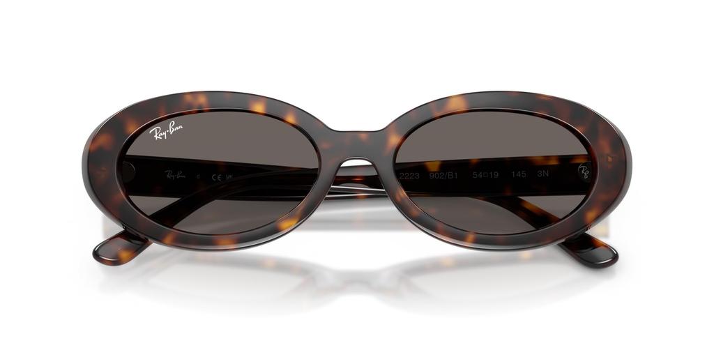 sunglasses for Crystal Dark Grey Lens Model 0RB2223F Ray-Ban women. Frame Havana. Lens (1.9). width 54mm. number