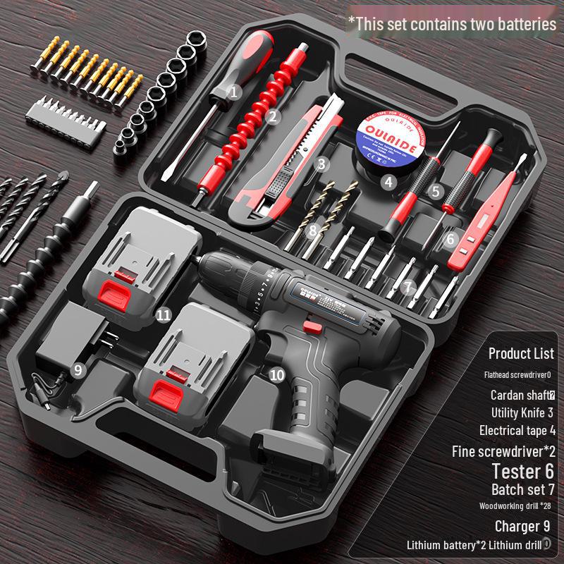 Multifunctional Electric Drill & Household Repair Tool Set for Carpentry and Electrician Tasks