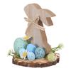 Rustic Farmhouse Easter Bunny Wooden Table Decoration Rabbit Eggs Flowers Sign Vintage Wood Bunny Ornament Easter Table