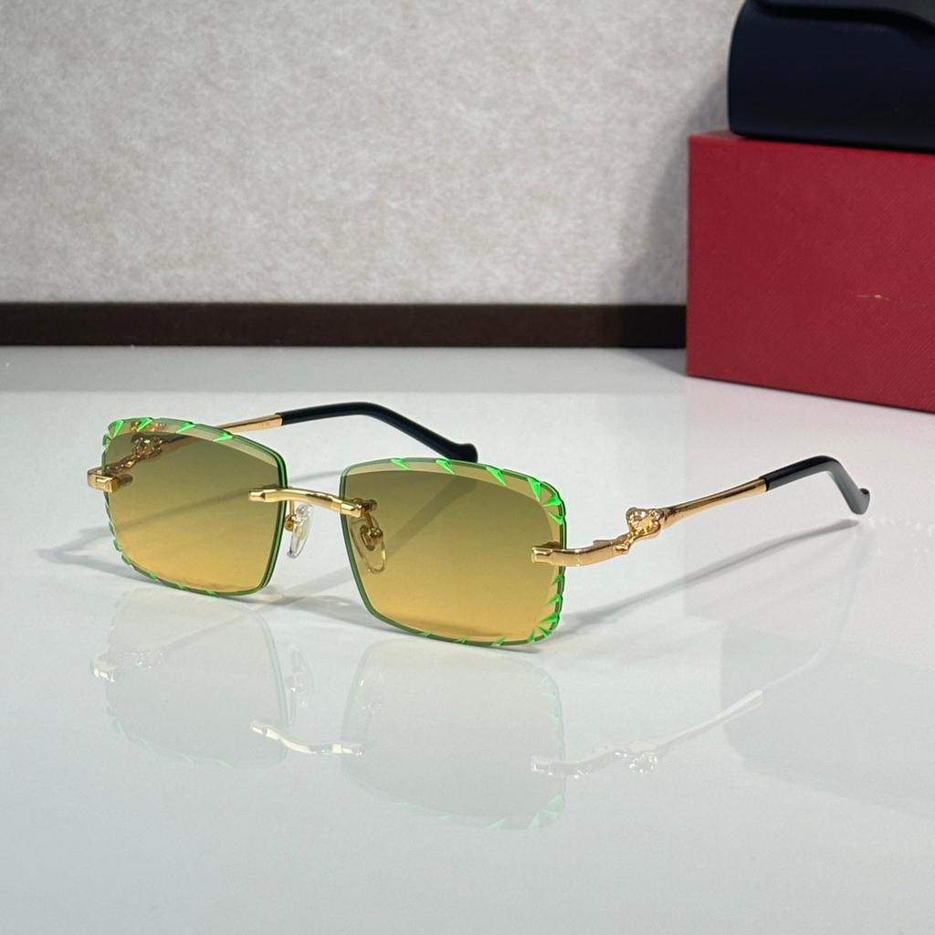 CT02507J Unisex Frameless Leopard Sunglasses - Fashionable, Versatile, Photochromic for Parties and Vacations