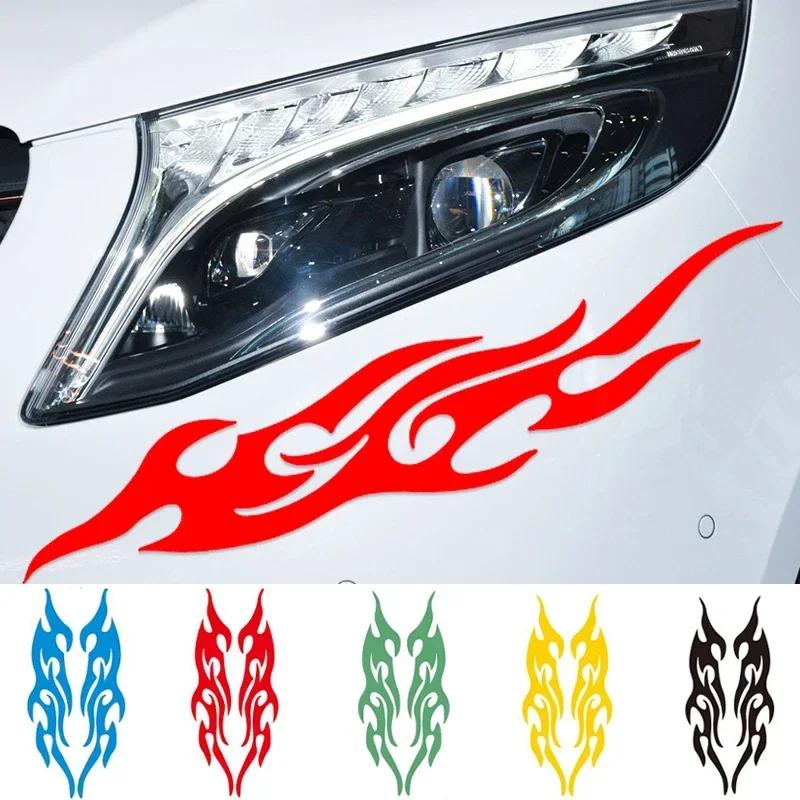 Car Sticker Modified Flame Car Stickers Bumper Hood Rearview Mirror Head Cover Stickers Cover Scratches Motorcycle Decals
