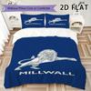 Millwall FC Set Copripiumino Trapuntato Coperta Trapuntata Federa Decorazione per la Casa Regalo di Compleanno (1 * copripiumino + 2 * federe senza imbottitura)