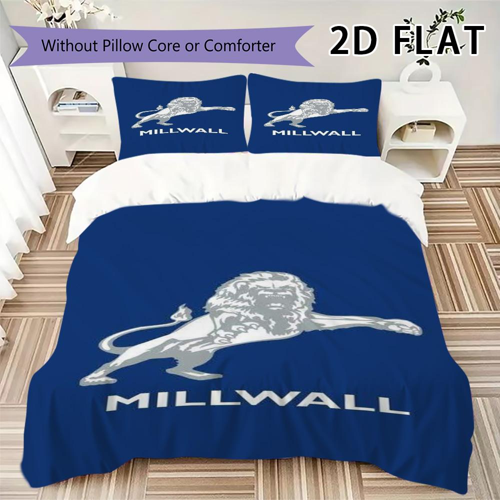 Millwall FC Set Copripiumino Trapuntato Coperta Trapuntata Federa Decorazione per la Casa Regalo di Compleanno (1 * copripiumino + 2 * federe senza imbottitura)