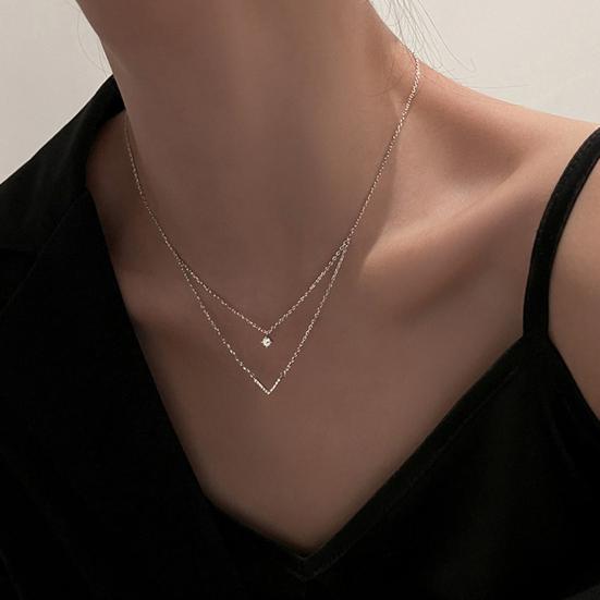 

Ожерелье с геометрическим рисунком, модное корейское стильное серебряное ожерелье на ключице, женское колье-колье, ожерелье с подвеской для свиданий