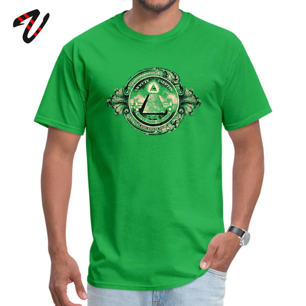 Oberteile Shirt Günstig O-Ausschnitt Individuell Kurzarm Laura Koi Mann T-Shirt Allsehendes Auge Pyramide Dollar Freimaurer Gott Bedrucktes T-Shirt