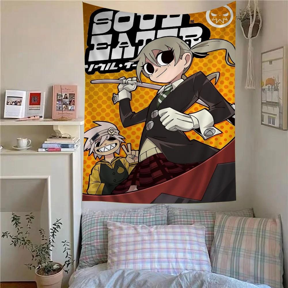 Soul Eater Shinigami Scythe Anime Tapestry Wall Hanging Aesthetic Decor Bedroom Dorm Japanese Wall Art