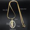 Saint St. Jude Thaddeus Zircon Shiny Necklace for Women Men Stainless Steel Gold Color San Judas Tadeo Necklaces Jewelry NGG43-4