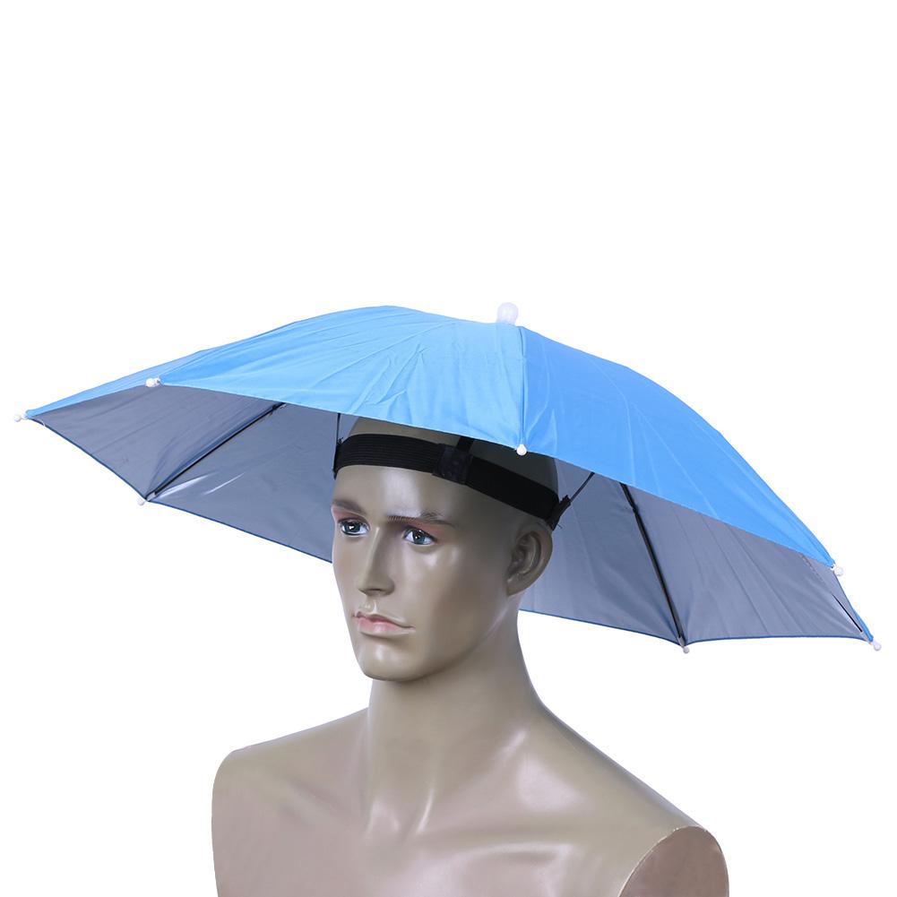 Tragbare faltbare Fischerei-Sonnenhut-Kopfbedeckung Regenschirmhut Doppellagiger UV-Schutz Sonnenschutz-Regenschirmkappen Outdoor-Sonnenschirm