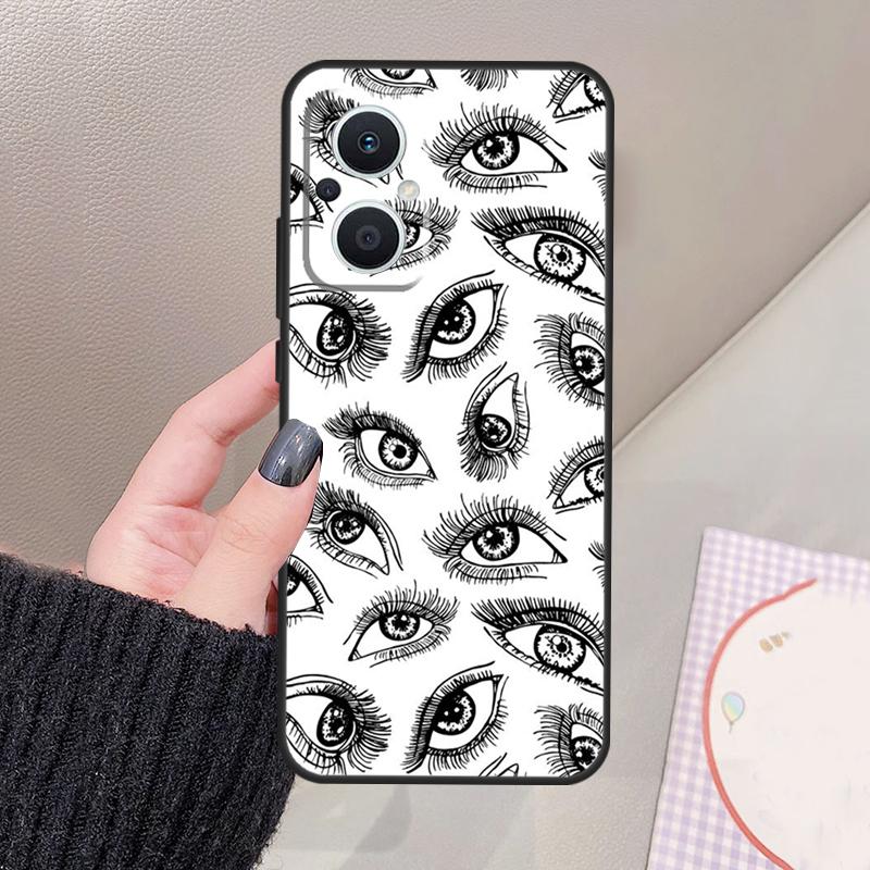 Scary Face Eyes Funda For OPPO Reno 12 F 11F 13F 14F 10 13 14 15 Pro 7 8 Lite OPPO Find X8 X6 X5 X9 Pro Case