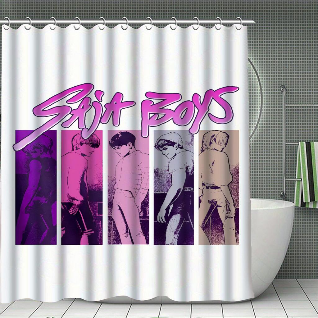 K-POP D-Demon H-Hunters Sprchové závěsy Omyvatelná tkanina Polyester Pro vanu Umění Koupelnová dekorace S háčky Vodotěsný závěs