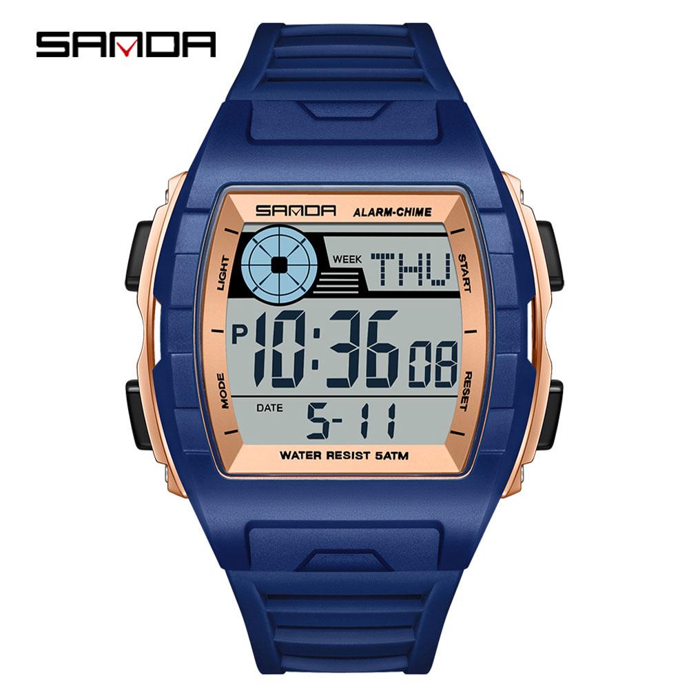 Sanda 2225 Luxury Men's Digital Watch Multi Functional Night Light Calendar Stopwatch Fashion Men's Sports Watch Reloj Hombre