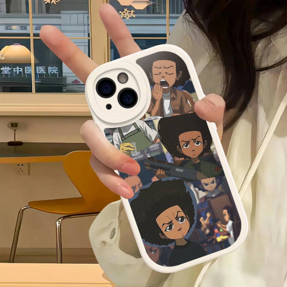 Cartoon The Boondocks Phone Case For IPhone 16 15 14 13 12 11 Pro Max Plus Leather Cover iphone XR