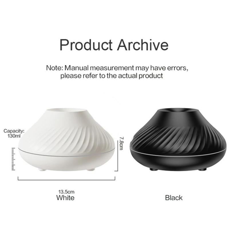 Volcanic Aroma Diffuser Essential Oil Lamp 130ml USB Portable Air Humidifier with 7 Color Flame Night Light Christmas Gift