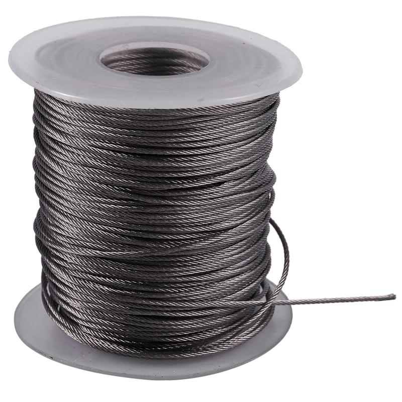 A96I- Hoisting Lifting 7X7 1Mm Dia Stainless Steel Flexible Wire Rope 177Ft