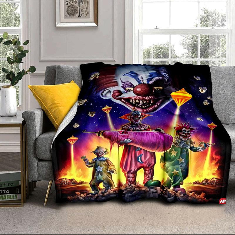 Clown Horror Decke Flanelldecke für Bett, Sofa, Camping, Wandern, Picknick Zubehör, Geschenk für Familie Fan Geschenke
