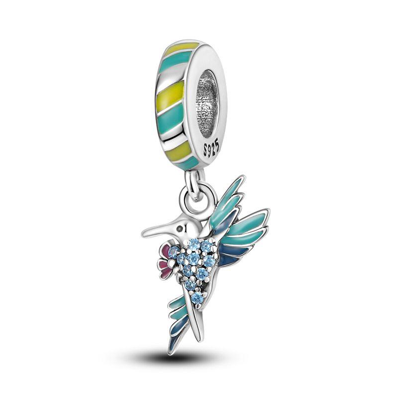 Charms Animali in Argento 925 Cane Gatto Gufo Coniglio Leone Elefante Dinosauro Charm Per Braccialetto Bangle Biglie per Creazione Gioielli