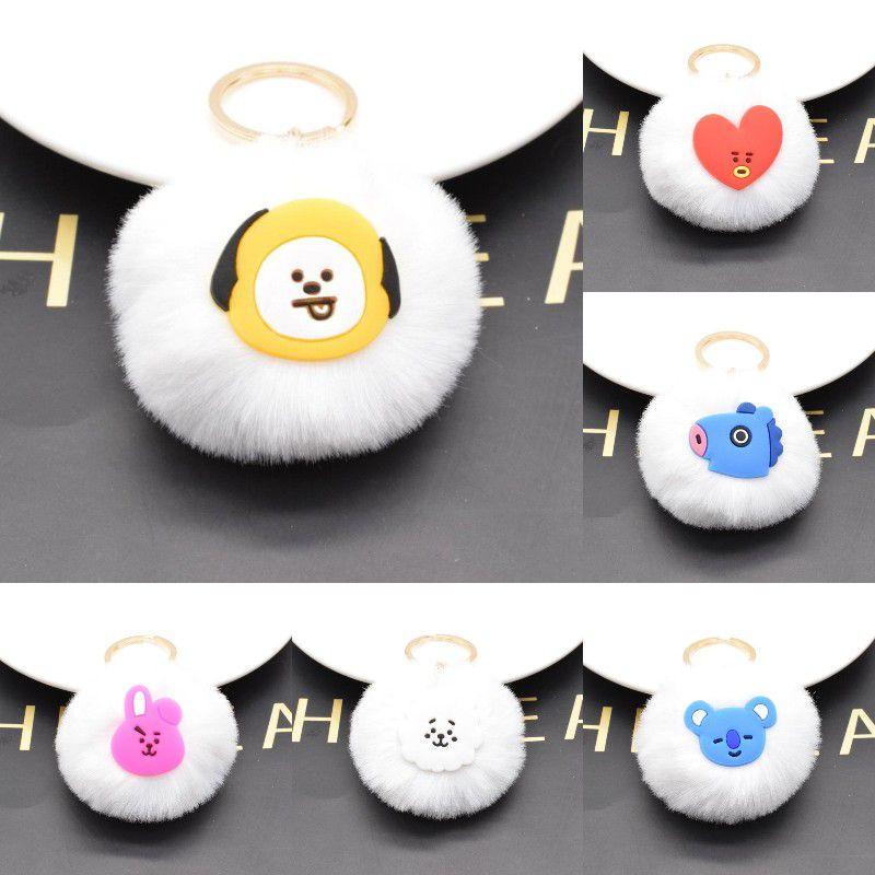 Bts Palla di Pelo Portachiavi Kpop Bts Bangtan Boys Jimin Jin Jk Jhope Ciondolo Regalo per Fan