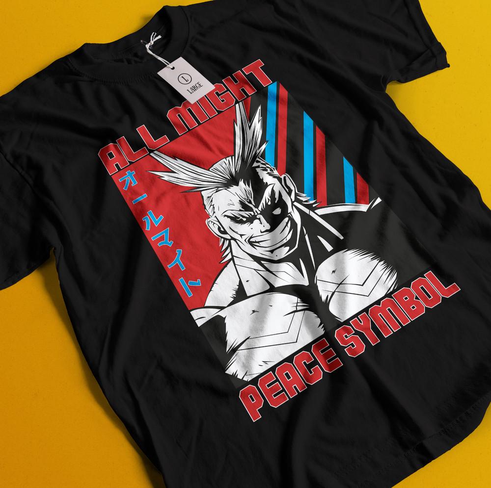 

All Might T-shirt My Hero Academia Japanese Manga Midoriya Deku Shoto Shirt Dabi M