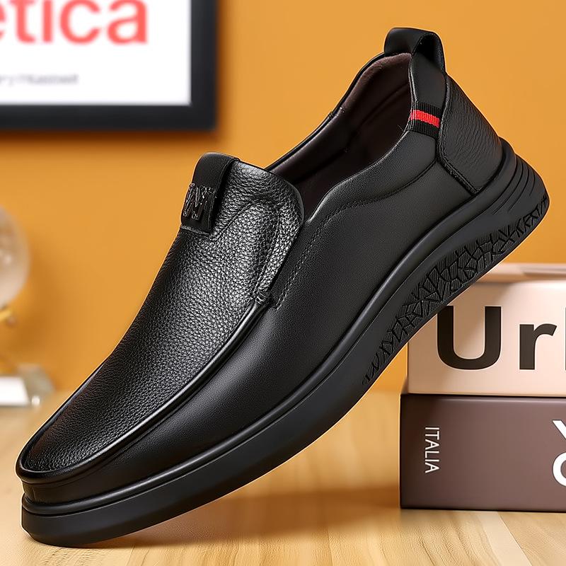 2025 Classic Male Business Shoes Genuine Leather Men Shoes Loafers Men Shoes for Wedding All-match Male Comfortable Casual Shoe