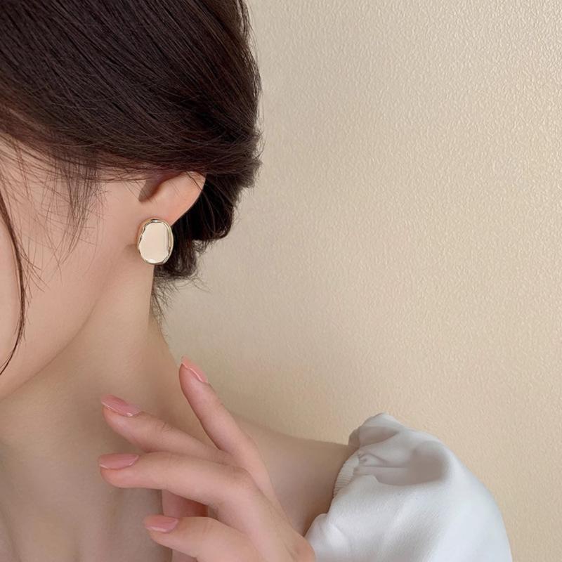 Eco-friendly Geometric Stud Earrings: French Retro Design for Women