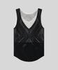 OCCUR Layered Cool Viscose Jacquard Sleeveless Knit, Black