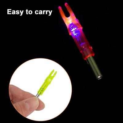 4 Uds. Nocks iluminados ultrabrillantes de alta visibilidad fácil de instalar ajuste Universal flechas tiro con arco caza accesorios luminosos