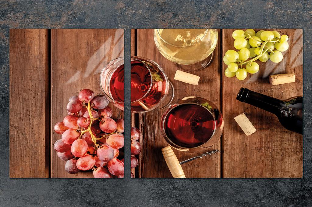 SZKLANA PŁYTA I DESKA DO KROJENIA 100x52 WINO