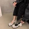Französische Retro Dicke Ferse Strass Einzelne Schuhe Damen Herbst und Winter Neu Koreanische Version Temperament Später Abend Wind Fee Hoher Absatz Mary