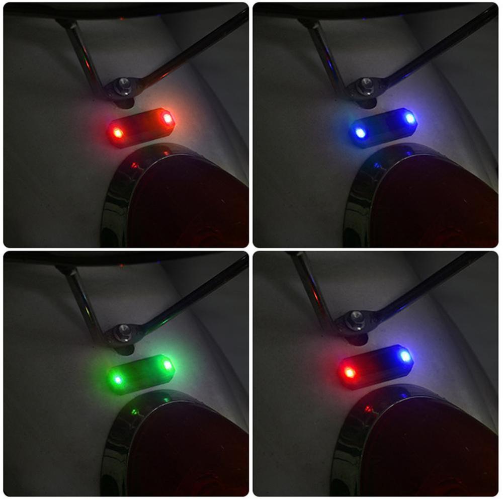 Car Solar LED Mini Warning Light Night Ride for Motorcycle Electric Vehicle Tail Light Anti-rear Strobe Warning Light