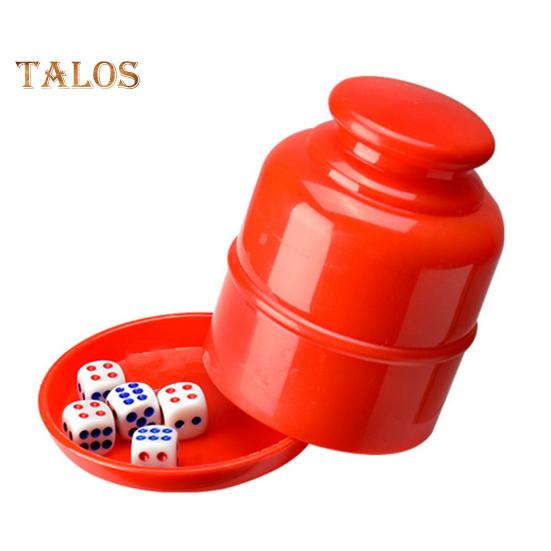 

1 набір кубиків з кубиками 5 крапок Heavy Duty Manual Shaker Cup Bar Party KTV Азартні ігри Настільна гра Обладнання для казино червоний