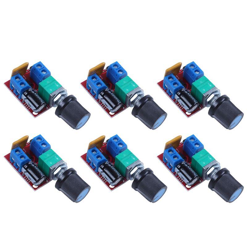 A84E-6X Mini DC Motor PWM Speed Controller 3V 6V 12V 24V 35VDC 90W 5A DC Motor Speed Control Switch LED Dimmer