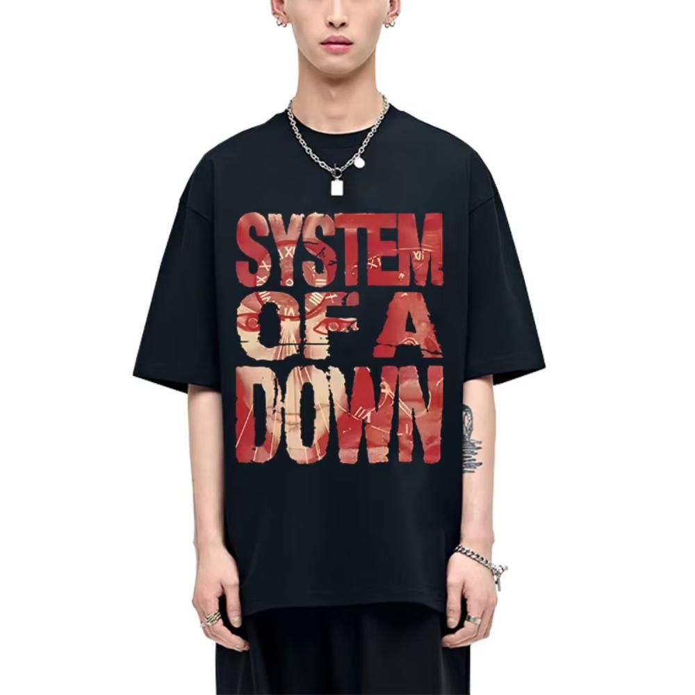 System of A Down Mezmerize Album Graphic T-shirts Men's Women Rock Vintage T Shirts Men's Cotton Oversized Short Sleeve T-shirts