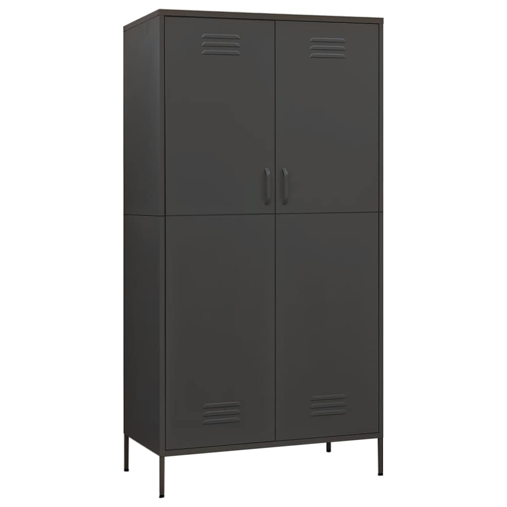 Kleiderschrank Anthrazit 90 x 50 x 180 cm Stahl