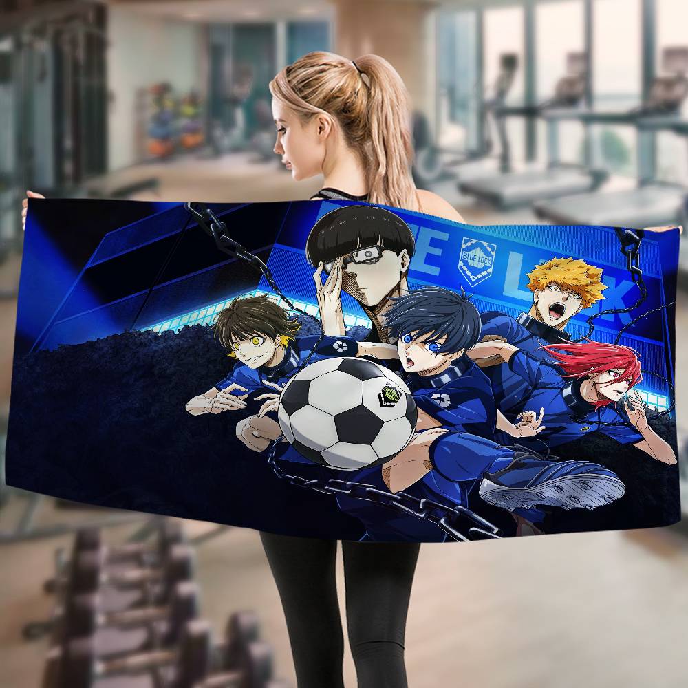 Japan Manga Blue Lock Microfiber Printed Beach Towel Mountain Climbing Yoga Beach Swimming Running Absorbent Soft Towel