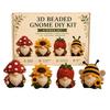 Mini Kit de Animales de Cuentas 3D para Manualidades, Pequeño Kit de Manualidades de Gnomo de Cuentas 3D, Set Creativo de 4 Piezas de Duendes de Cuentas para DIY con Instrucciones, Enano Lindo Hecho a Mano con Cuentas
