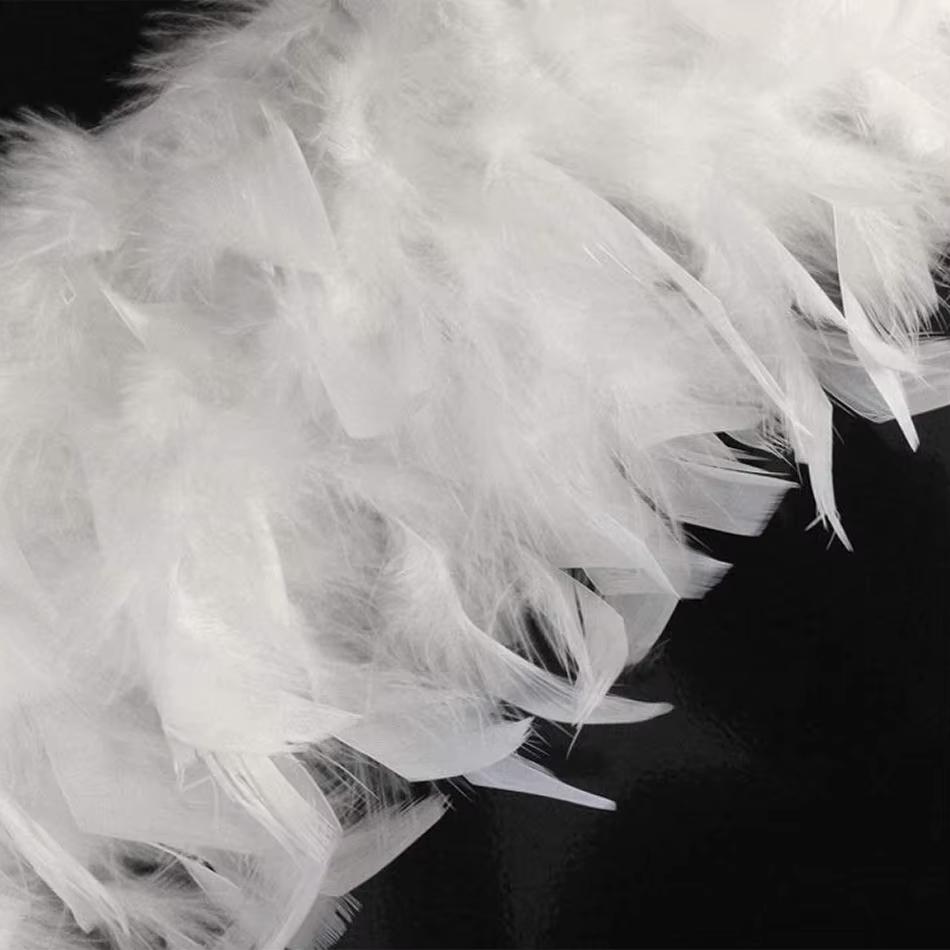 1M White Turkey Marabou Feathers Trim Ribbon Natural Feather For Diy Crafts Wedding Party Sewing Christmas Decoration