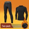 Men's Plus Velvet Quick-Dry High-Elastic Training and Running Set: Autumn/Winter Warm Fitness Tights and Base Layer.